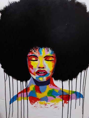 African dripping Oil Canvas Painting