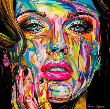 Marylin in colors. African art. oil on Canvas