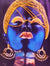 African in gold. oil canvas painting. African painting