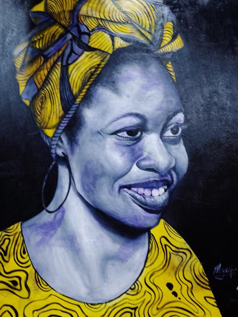 Thick African love. oil canvas paining. African painting